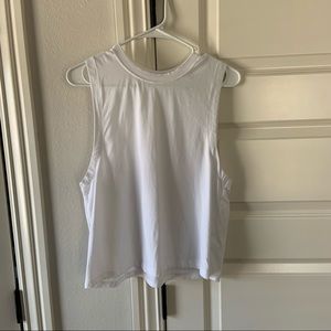 FABLETICS White Cropped Jade Muscle Tank Size S